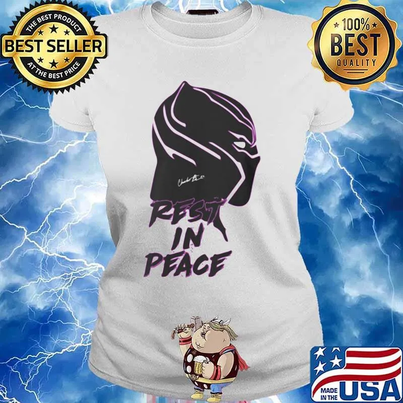 Black panther rip chadwick actor rest in peace signature s Ladies tee