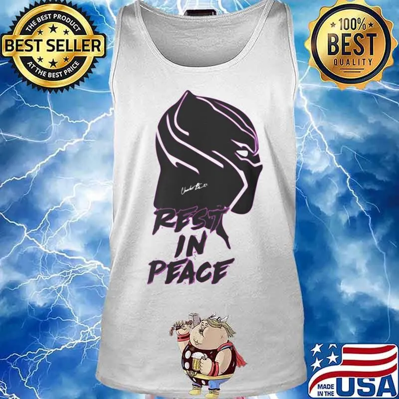 Black panther rip chadwick actor rest in peace signature s Tank top