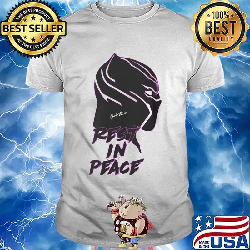 Black panther rip chadwick actor rest in peace signature shirt