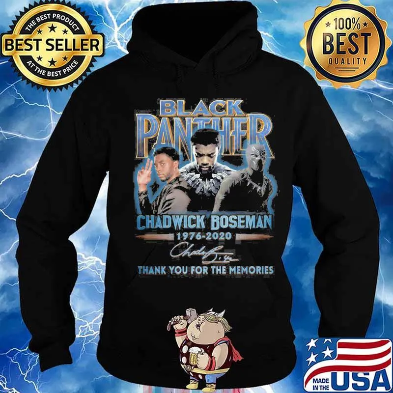 Black panther rip chadwick Boseman 1977 2020 thank you for the memories signature s Hoodie