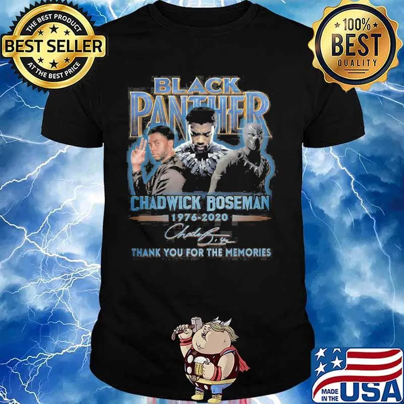 Black panther rip chadwick Boseman 1977 2020 thank you for the memories signature shirt