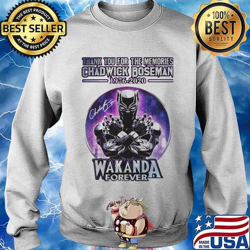 Black panther thank you for the memories chadwick 1976 2020 wakanda forever signature s Sweater