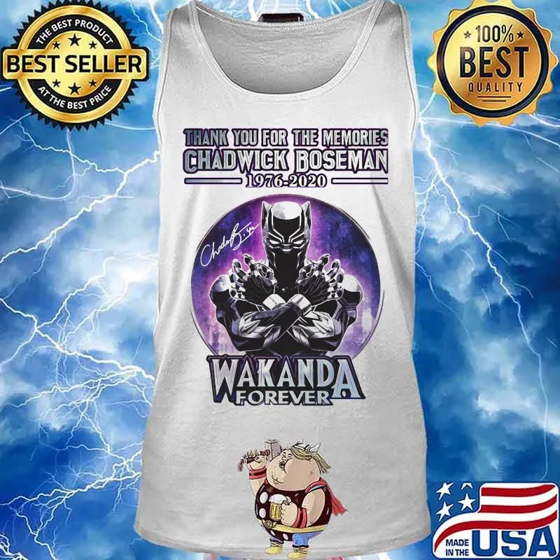 Black panther thank you for the memories chadwick 1976 2020 wakanda forever signature s Tank top