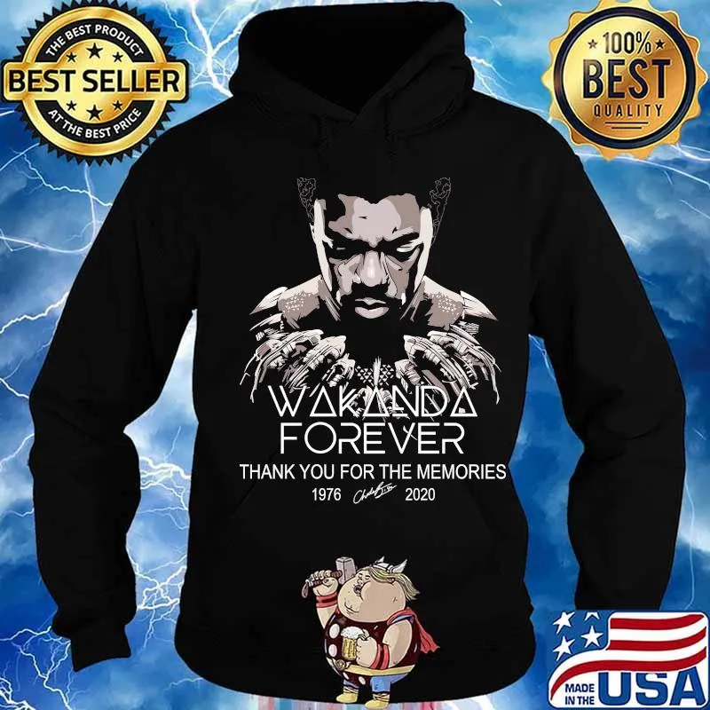 Black panther wakanda forever chadwick Boseman rip 1977 2020 thank you for the memories signature s Hoodie