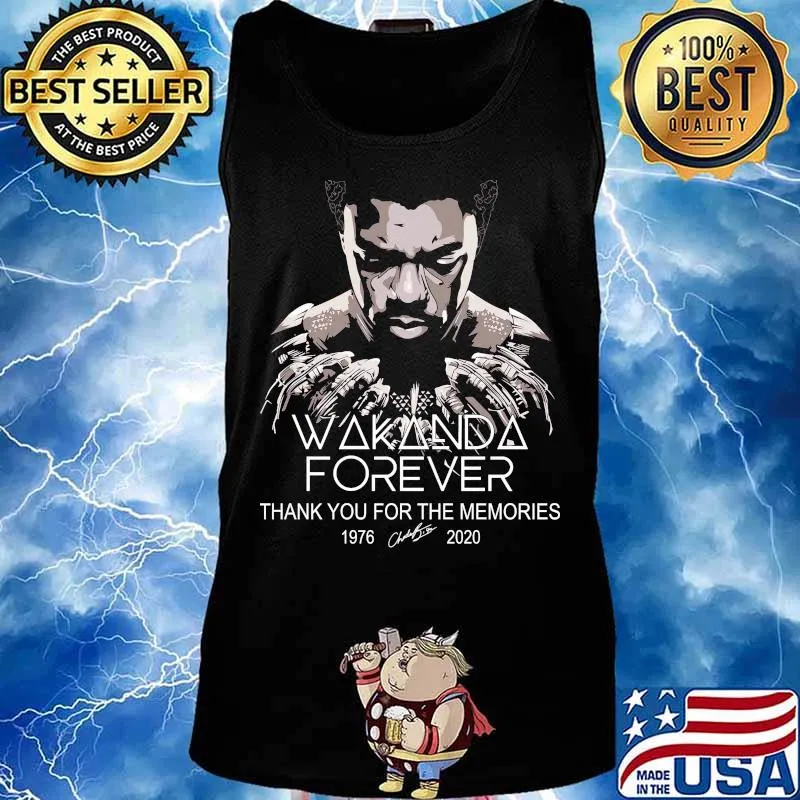 Black panther wakanda forever chadwick Boseman rip 1977 2020 thank you for the memories signature s Tank top