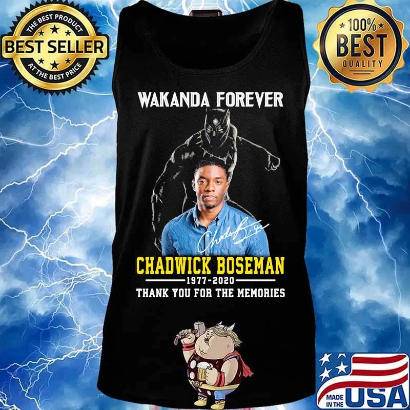 Black panther wakanda forever rip chadwick Boseman 1977 2020 thank you for the memories signature s Tank top