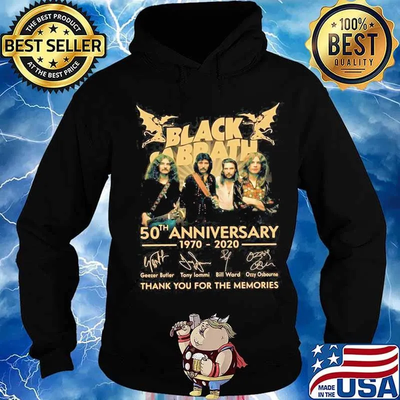 Black sabbath 50th anniversary 1970 2020 thank you for the memories signatures s Hoodie