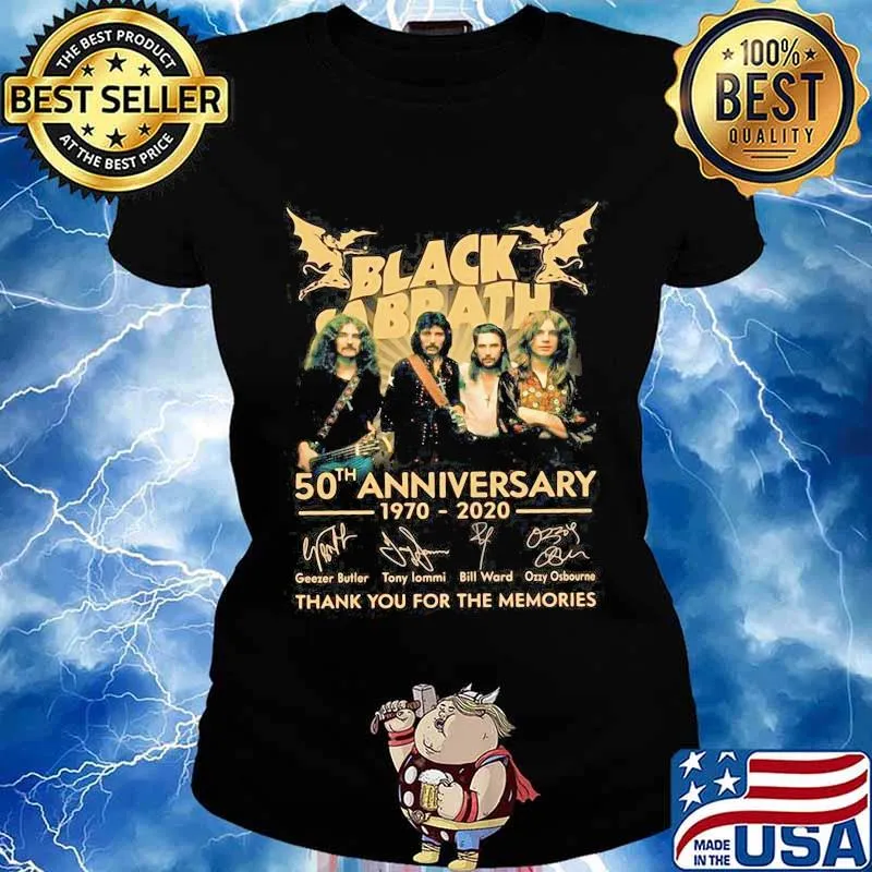 Black sabbath 50th anniversary 1970 2020 thank you for the memories signatures s Ladies tee