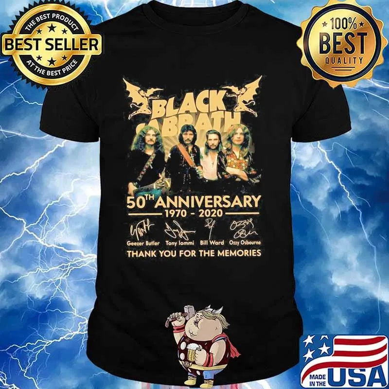 Black sabbath 50th anniversary 1970 2020 thank you for the memories signatures shirt