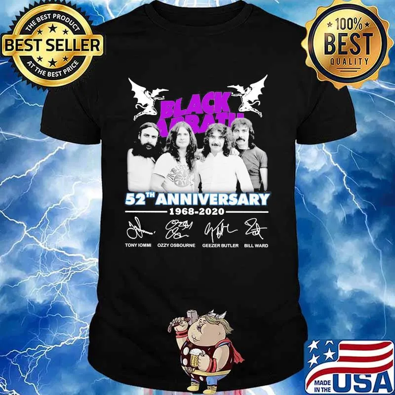 Black sabbath 52th anniversary signatures shirt