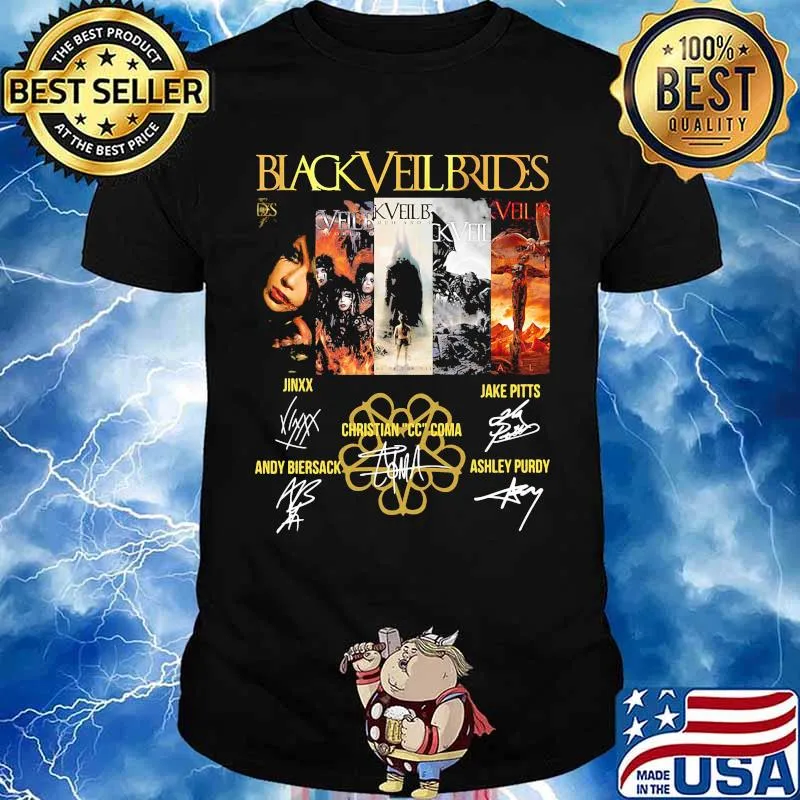 Black veil brides band members signatures shirt
