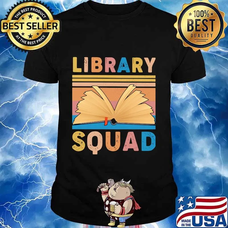 Book library squad vintage retro shirt