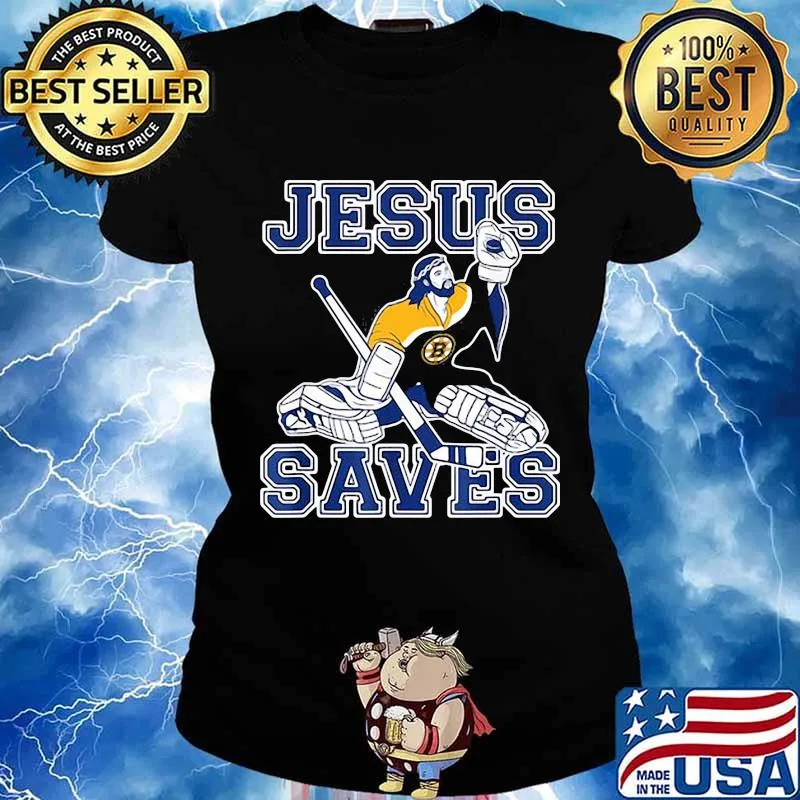 Boston bruins hockey jesus saves s Ladies tee