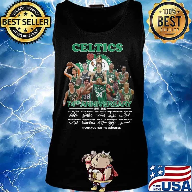 Boston celtics 74th anniversary 1946 2020 thank you for the memories signatures s Tank top