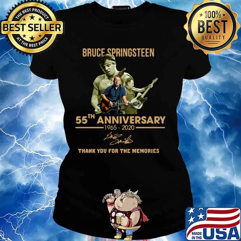 Bruce springsteen 55th anniversary 1965 2020 thank you for the memories signature s Ladies tee