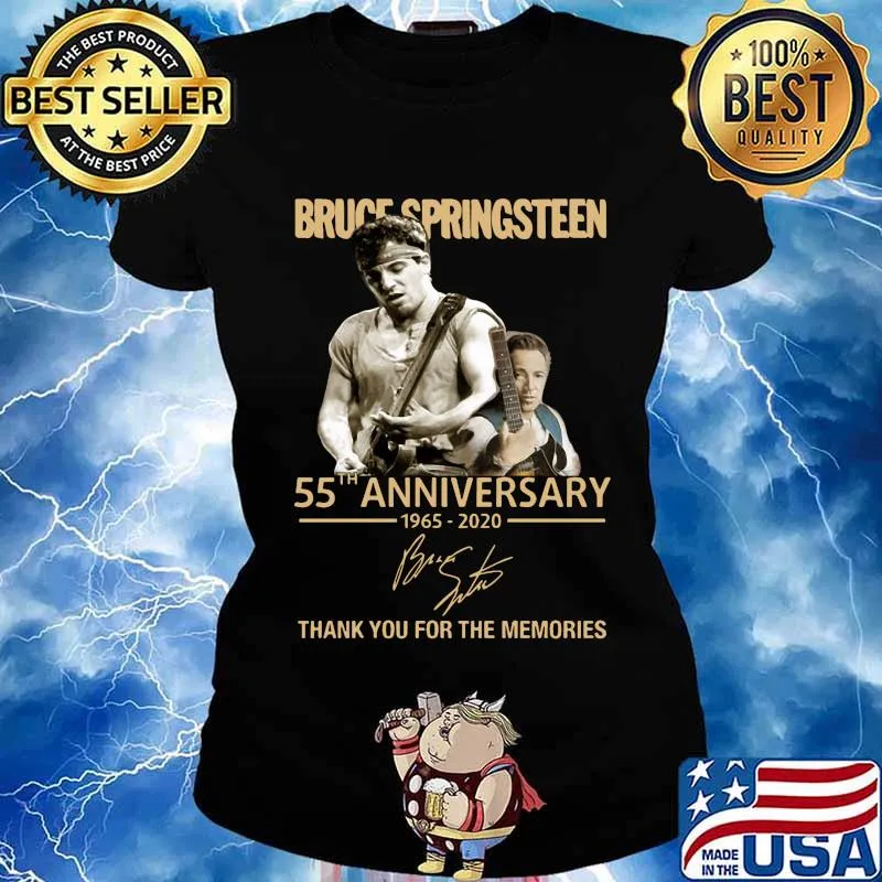 Bruce springsteen 55th anniversary 1965 2020 thank you for the memories signature s Ladies tee