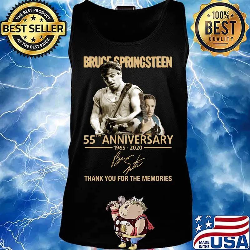 Bruce springsteen 55th anniversary 1965 2020 thank you for the memories signature s Tank top