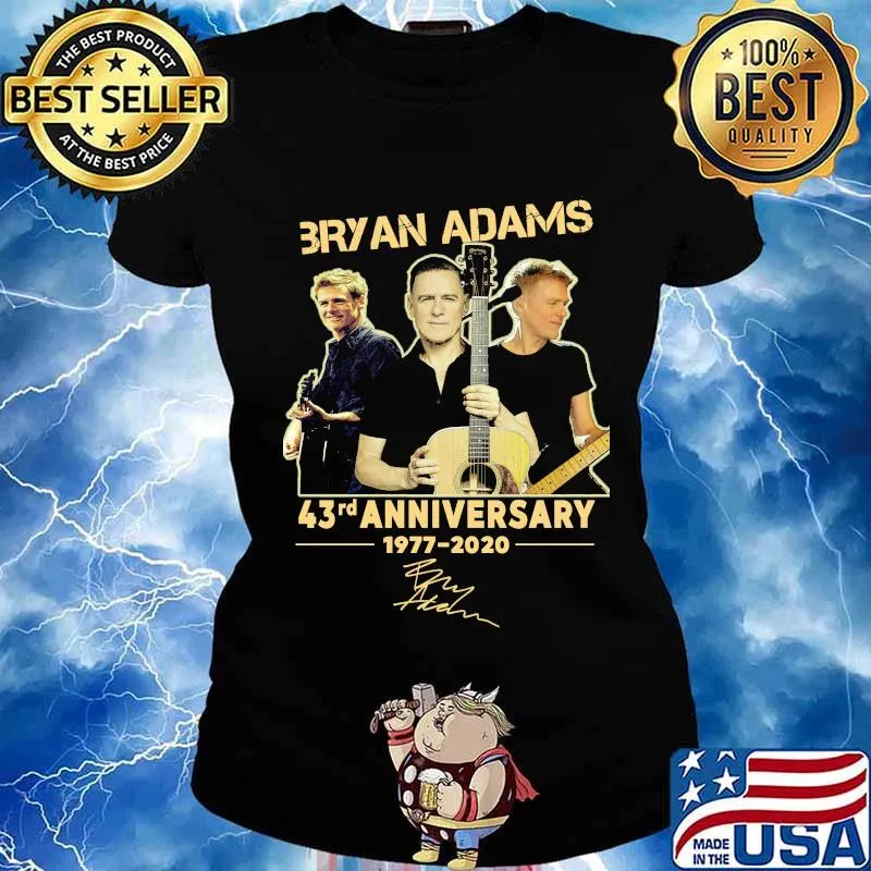 Bryan adams band 43rd anniversary 1977 2020 signature s Ladies tee