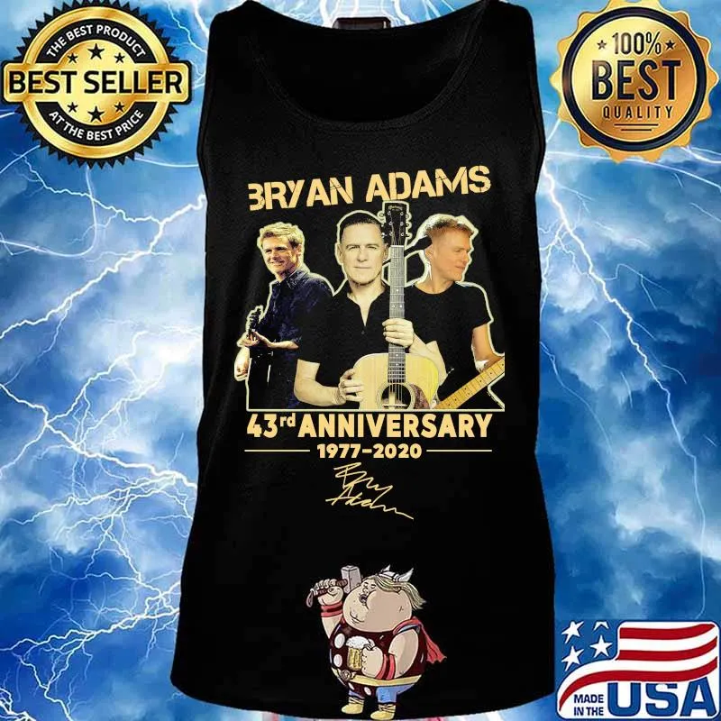 Bryan adams band 43rd anniversary 1977 2020 signature s Tank top