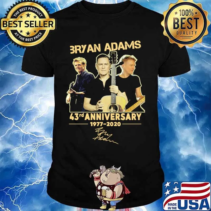 Bryan adams band 43rd anniversary 1977 2020 signature shirt