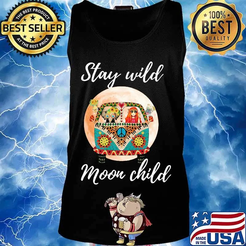 Car hippie Stay wild moon child s Tank top