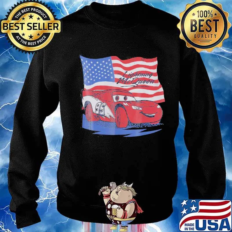 Car Lightning McQueen American Flag s Sweater