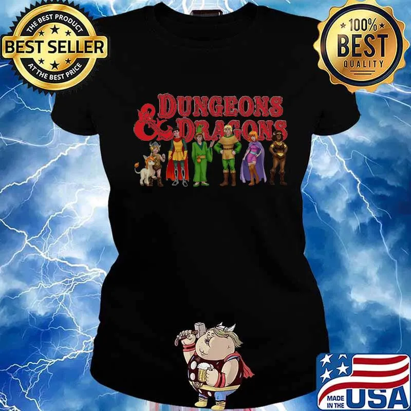 Cartoon character dungeons and dragons s Ladies tee