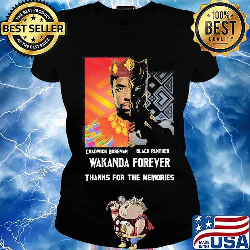 Chadwick Boseman black panther 1976 2020 thank you for the memories signature s Ladies tee