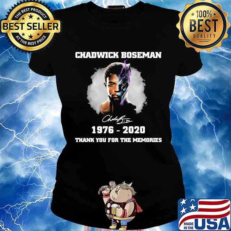 Chadwick Boseman black panther wakanda forever thank you for the memories signature s Ladies tee