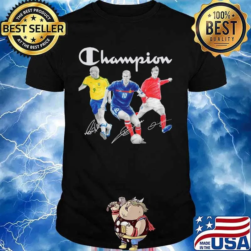 Champions zidane ronaldo beckham signatures shirt