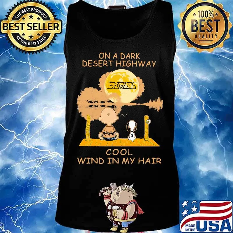 Charlie brown and snoopy eagles on a dark desert highway cool wind in my hair s Tank top
