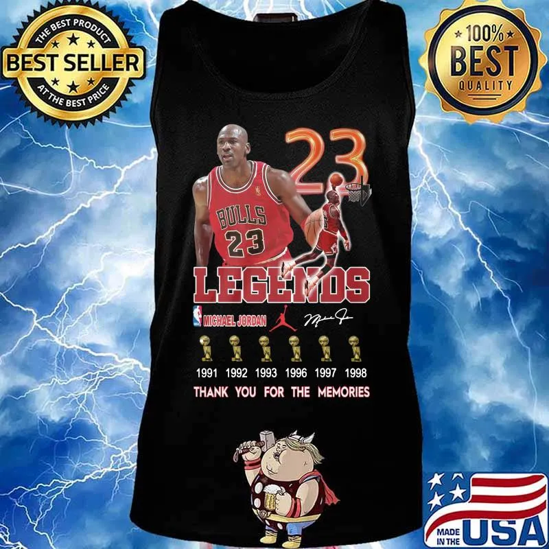 Chicago bulls legends 23 michael jordan champions thank you for the memories signature s Tank top