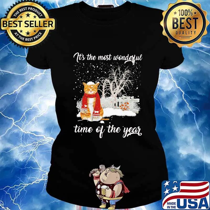 Christmas cat it's the most wonderful time of the year s Ladies tee