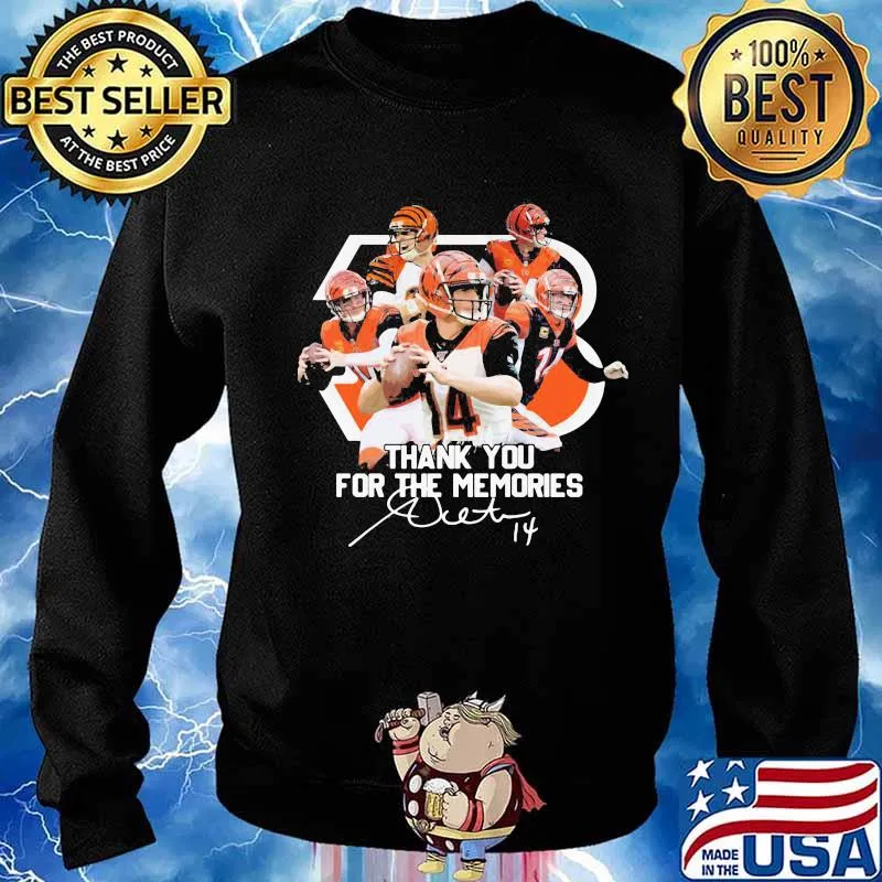 Cincinnati bengals 9 joe burrow thank you for the memories signature s Sweater