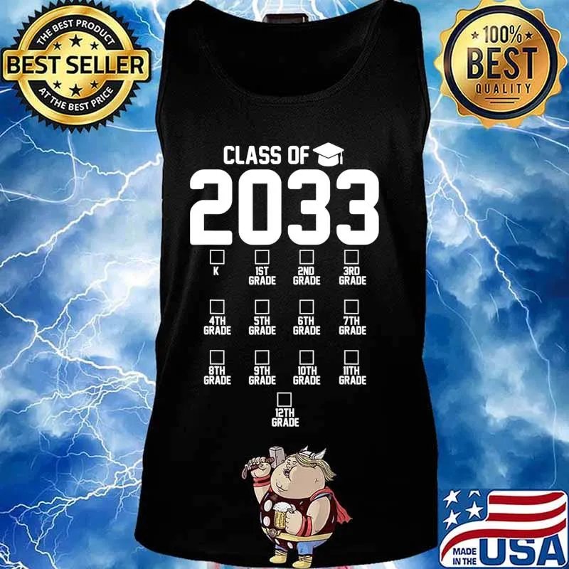 Class of 2033 Grow With Me, With Space For Checkmarks T-Shirt Tank top