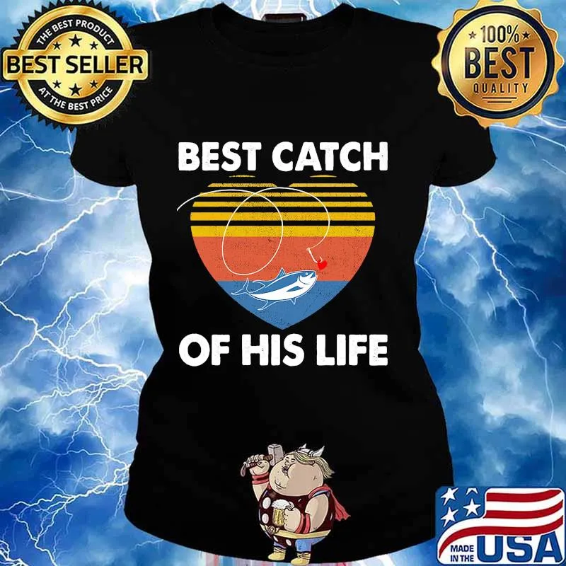 Couple Fishing Best catch of this life vintage retro s Ladies tee