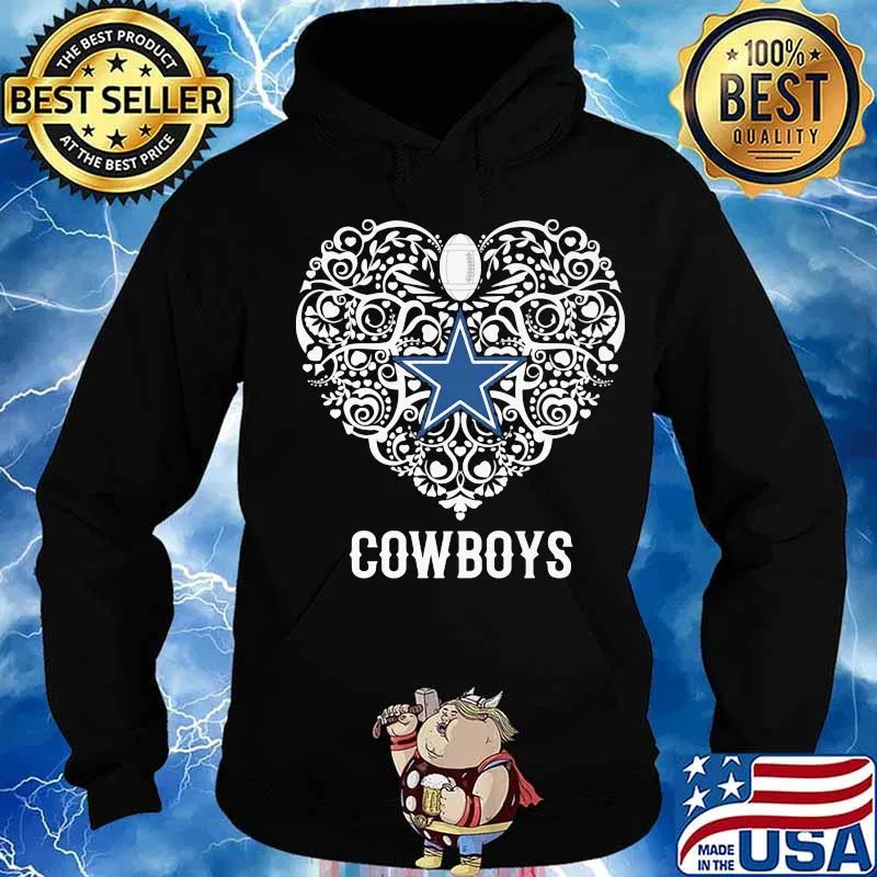 Dallas cowboys football logo heart s Hoodie
