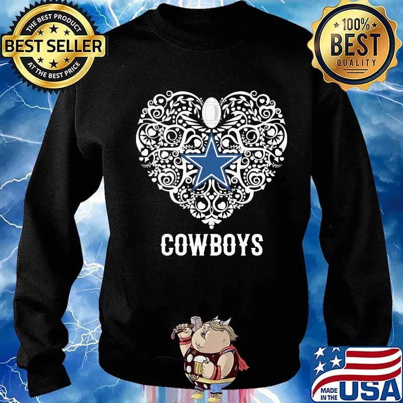 Dallas cowboys football logo heart s Sweater