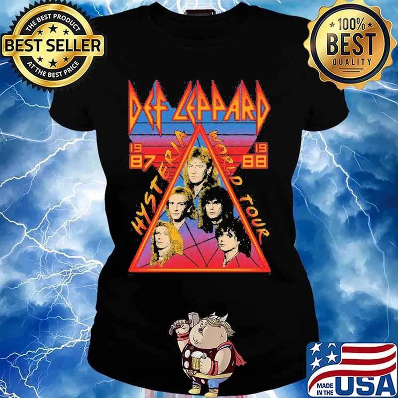 Def leppard hysteria world tour 1987 s Ladies tee