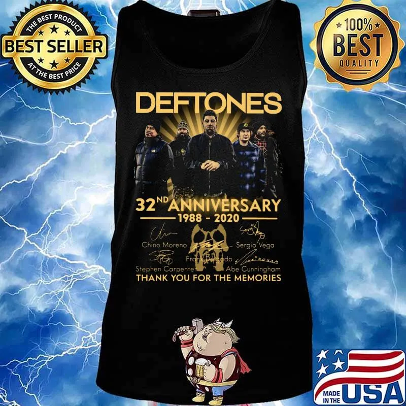 Deftones 32nd anniversary 1988 2020 thank you for the memories signatures s Tank top