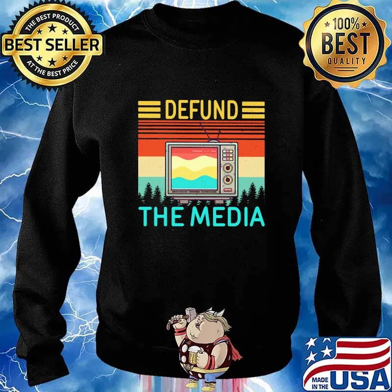 Defund The Media Vintage Retro Shirt Sweater