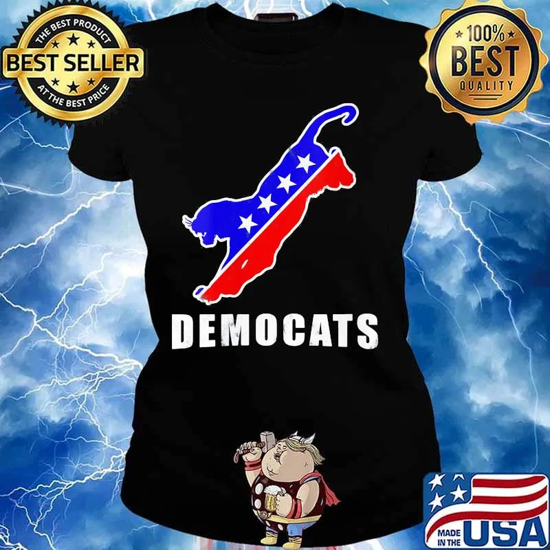 Democats American Flag Cat Shirt Ladies tee