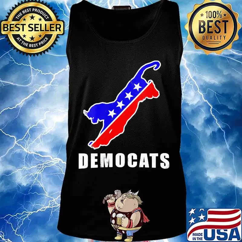 Democats American Flag Cat Shirt Tank top