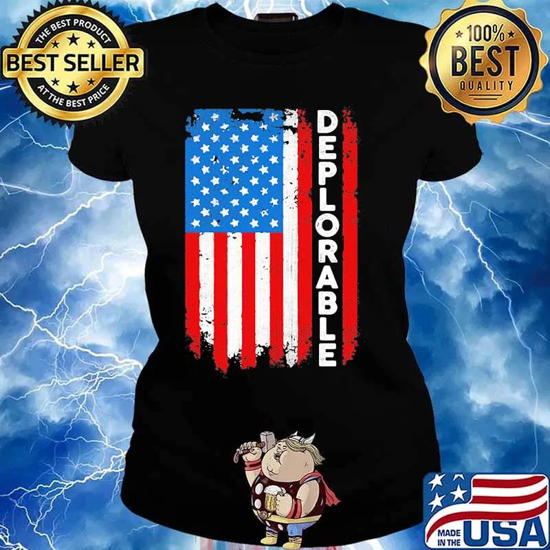 Deplorable american flag independence day s Ladies tee