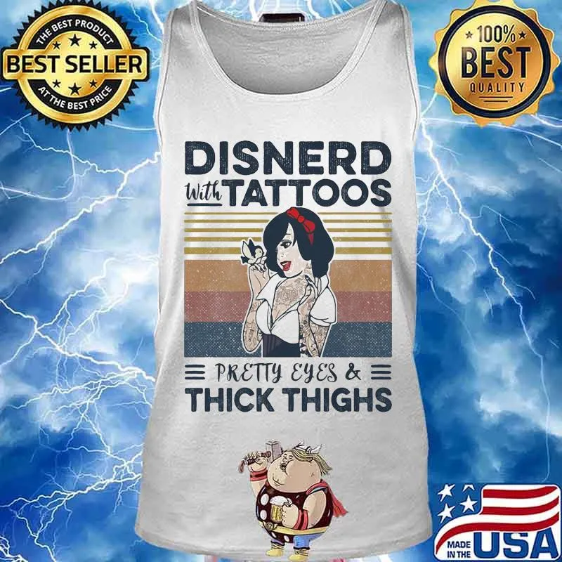 Disnerd with tattoos pretty eyes and thick thighs modern white snow vintage retro s Tank top