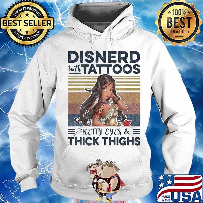 Disnerd with tattoos pretty eyes and thick thighs vintage retro s Hoodie