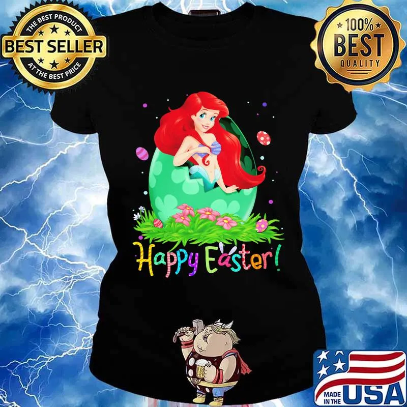 Disney ariel princess happy easter flower s Ladies tee