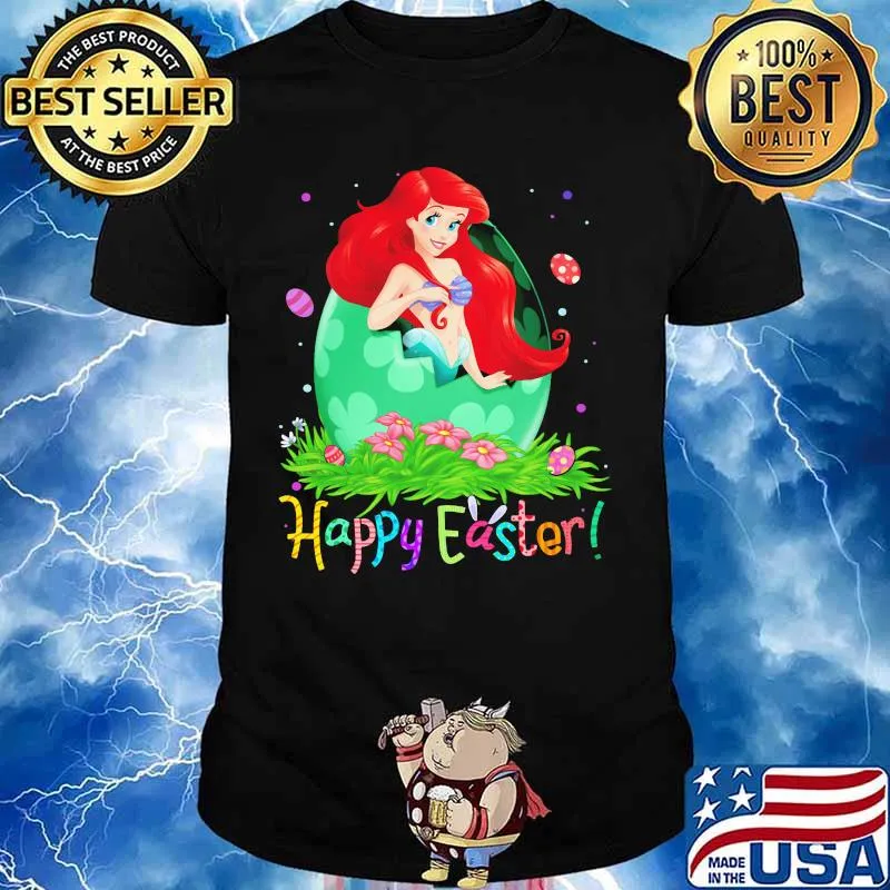 Disney ariel princess happy easter flower shirt
