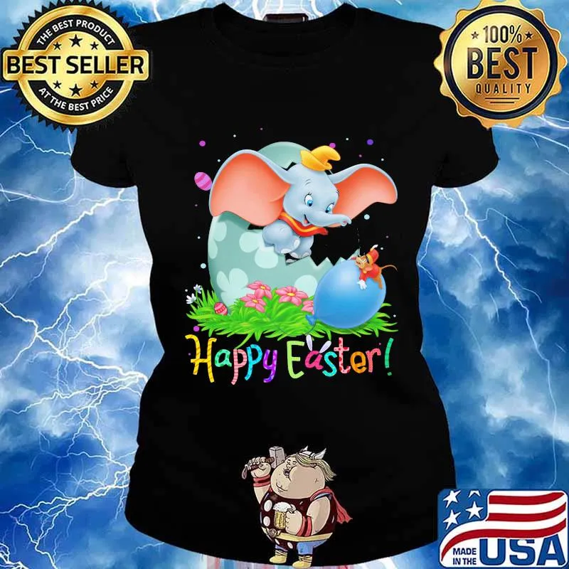 Disney dumbo elephant happy easter flower s Ladies tee