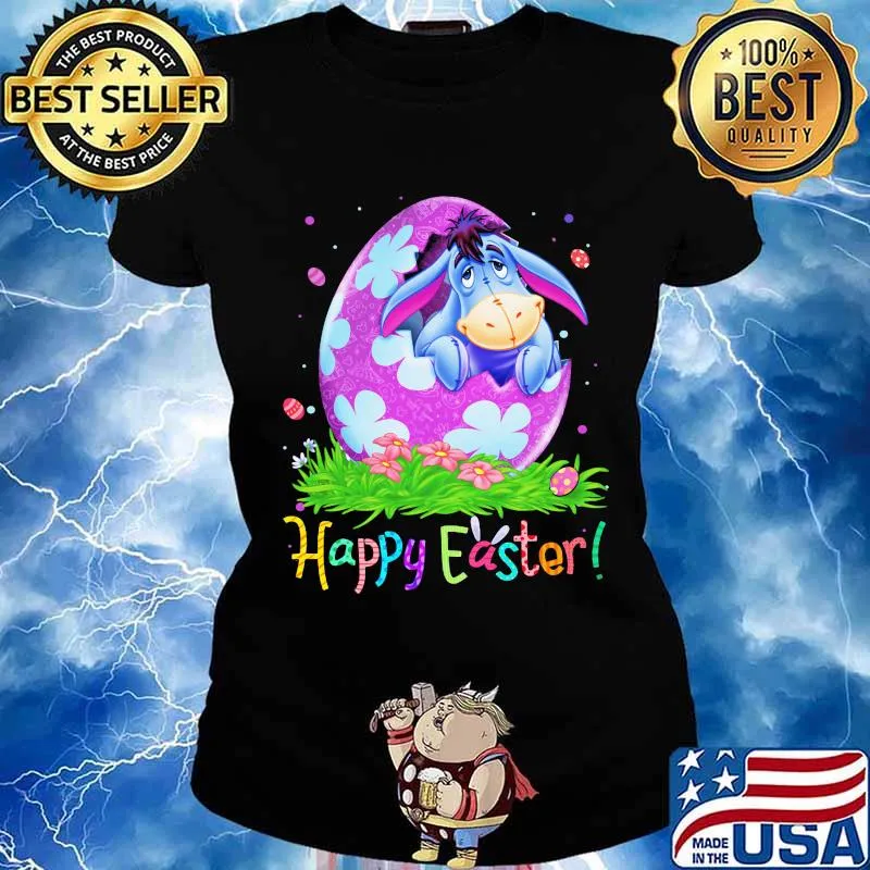 Disney eeyore donkey happy easter flowers s Ladies tee